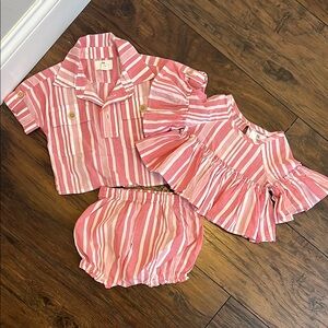 Banana Republic Pink Striped Baby Set